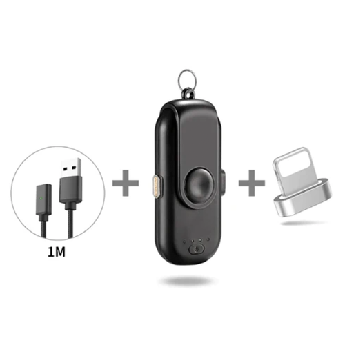 Compact Keychain Magnetic Power Pack, Pocket-Sized Portable Charger With Interchangeable Connector Adapters